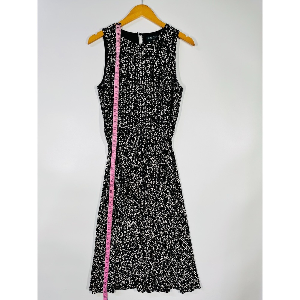 Lauren Ralph Lauren Women's Dress 8 Black White Sleeveless A-Line Elegant - Picture 7 of 10